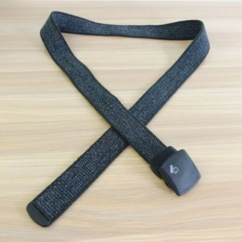 Woven‎ Black Mens Belt 36 Slide Buckle Fabric Basic No Holes Work Gevaert JAPAN